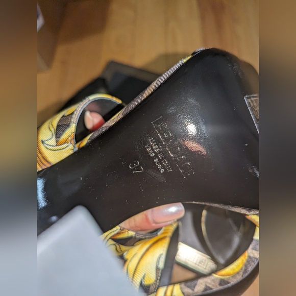 NEW FENDACE FENDI X VERSACE BAROQUE MEDUSA SILK MULE SANDAL - Picture 10 of 13